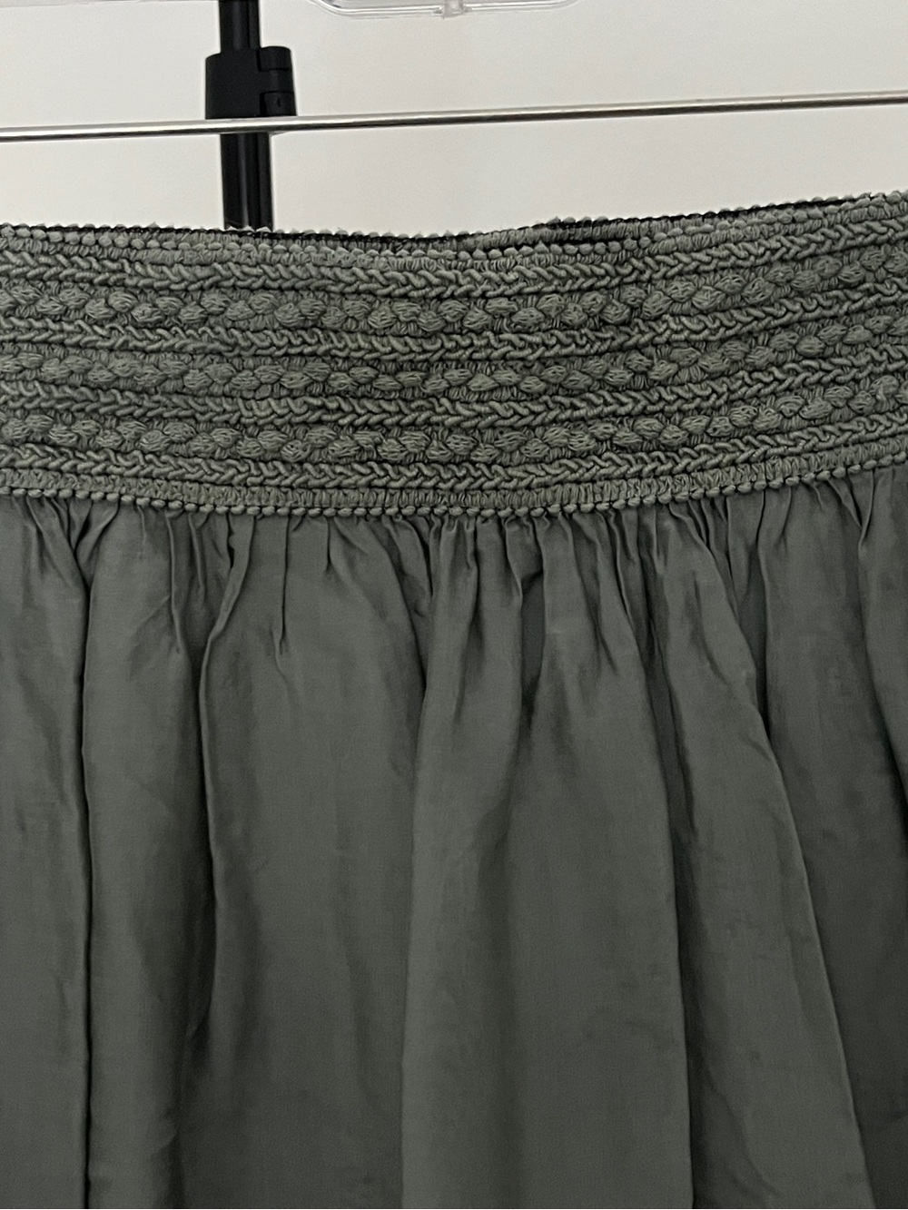 ✨ Belle France Silk Blend Olive Maxi Skirt | Made in Italy | Size M - Picture 6 of 11